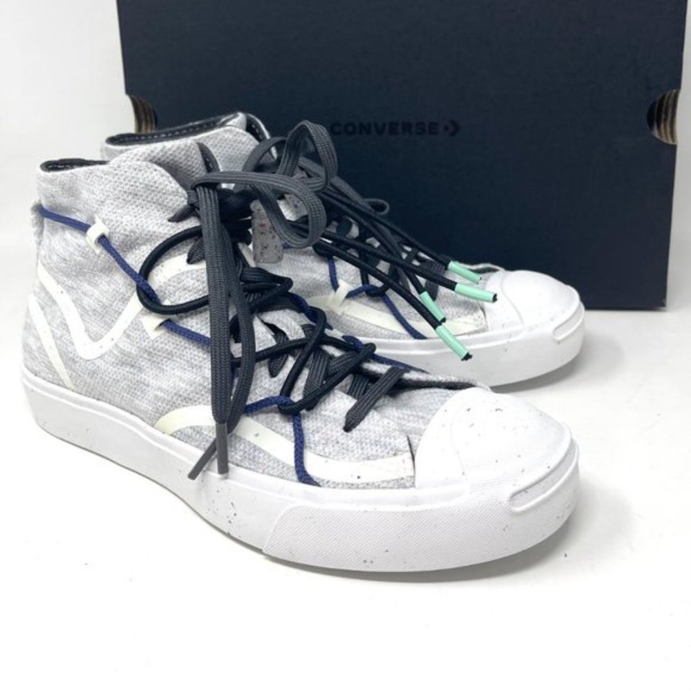 💖MEGA SALE💖Converse Jack Purcell Rally Mid  White Gray  Men's  Canvas 170947C - Picture 7 of 10